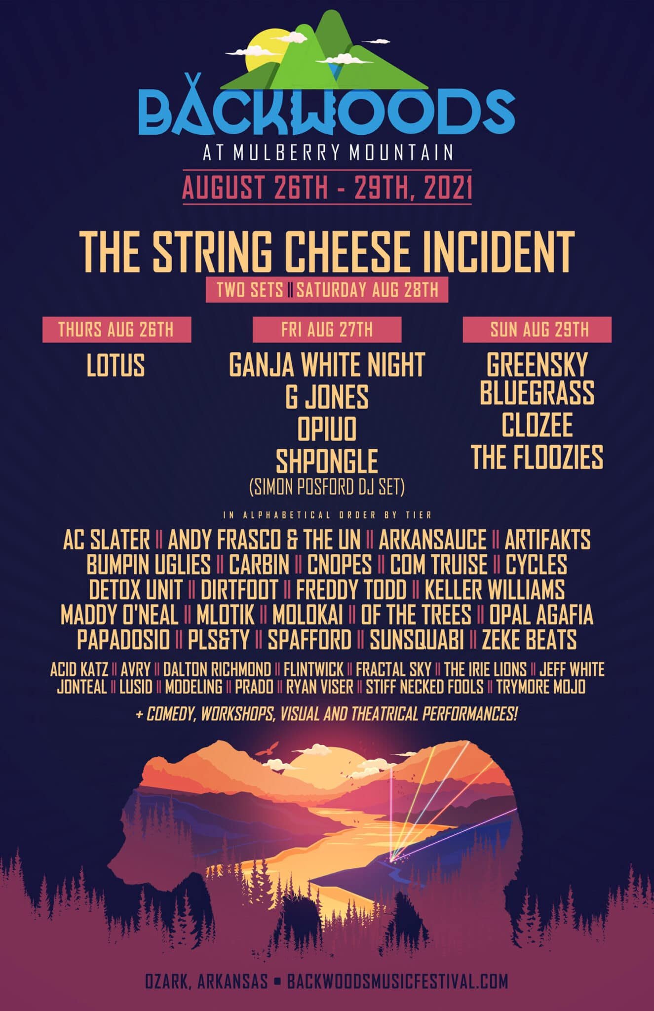 Backwoods at Mulberry Mountain 2021 Lineup
